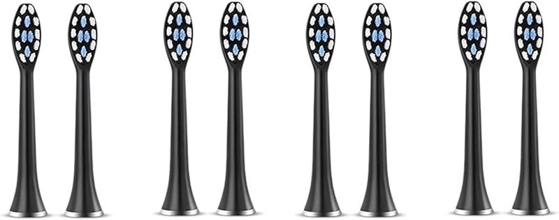 Compatible Replacement Brush Heads for SUBORT S7 Super Sonic Electric Toothbrush 8 Black Brush Head - Image 1